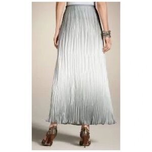 Chico's Silver Pleated Maxi Skirt